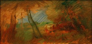 Herbstliche Waldwiese mit Kühen von Wilhelm Busch