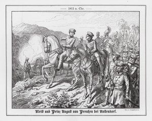 Feldmarschall Kleist und Prinz August von Preußen bei Nollendorf, Schlacht von Leipzig