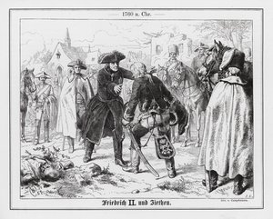 Friedrich der Große und General Zieten nach der Schlacht von Torgau