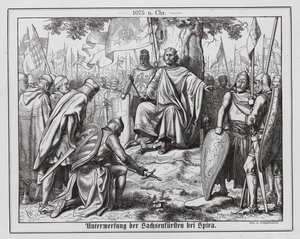 Unterwerfung der sächsischen Fürsten vor dem Heiligen Römischen Kaiser Heinrich IV. in Speyer