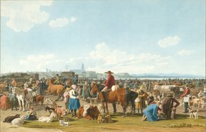 Viehmarkt in der Nähe von Genua, 1820 von Wilhelm Kobell Ritter von