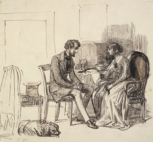 Ein Herr zu Besuch bei einer jüngeren Dame von Wilhelm Marstrand
