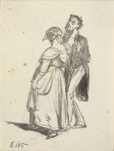 Ein Mädchen zieht einen Mann am Ohr von Wilhelm Marstrand