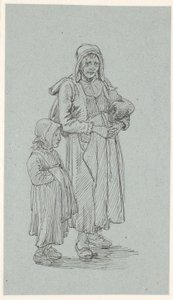 Alte schwedische Frau und kleines Mädchen