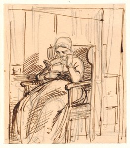 Lesende alte Dame von Wilhelm Marstrand