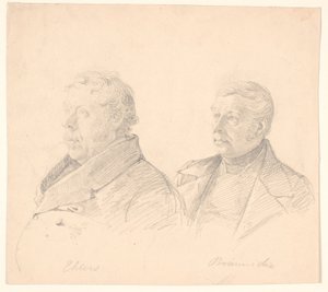 Porträts von zwei Roskilde-Bürgern "Ehlers" und "Brünniche" von Wilhelm Marstrand