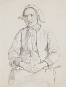 Sitzende schwedische Frau, Knieansicht von Wilhelm Marstrand