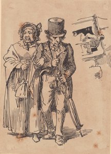 Spazierendes älteres Bürgerpaar von Wilhelm Marstrand