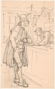 Schwedischer Bauer beim Kaufmann von Wilhelm Marstrand