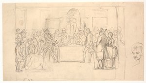Entwurf für die Schlussszene von Das glückliche Schiffbruch von Wilhelm Marstrand
