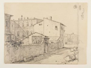 Vicolo delle Colonette di Barberini und Thorvaldsens kleine Studios vor dem Palazzo Barberini von Wilhelm Marstrand