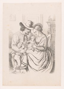 Familie mit kleinen Kindern von Wilhelmus Petrus van Geldorp