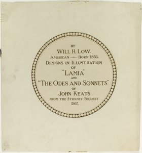 Titelseite für die "Oden und Sonette von John Keats" von Will Hicock Low