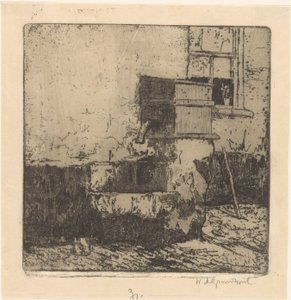 Wasserpumpe bei einem Haus in Voorburg von Willem Adrianus Grondhout (signed by artist)