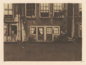 Oudezijds Achterburgwal, mit zwei Türen in der Mitte von Willem Arnold Witsen