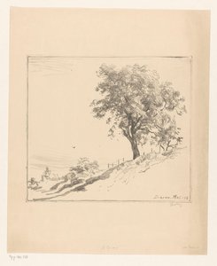 Landschaft mit Baum auf einem Deich in Dieren von Willem Bastiaan Tholen (signed by artist)