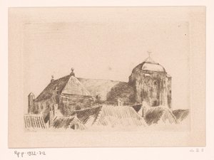Ansicht der Grote Kerk in Veere von Willem Bastiaan Tholen