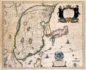 Karte von China, Japan und Korea (Gravur) von Willem Blaeu