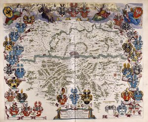 Karte von Deutschland, um 1644-1645 von Willem Blaeu