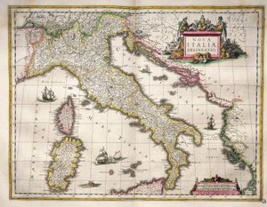 Karte von Italien, aus Theatrum Orbis Terrarum von Willem Blaeu, Amsterdam
