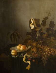 Stillleben mit Obst und Hockglas