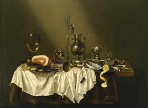 Bankettstück mit Schinken von Willem Claesz. Heda