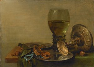 Stillleben mit einer silbernen Tazza von Willem Claesz. Heda
