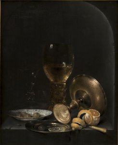 Stillleben. Frühstücksstück in einer Steinnische von Willem Claesz. Heda