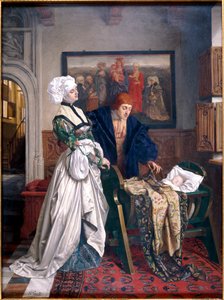 Karl V. und Jeanne Vandergeynst an der Wiege ihrer Tochter Marguerite, 1870
