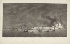 Ansicht des Brandes und Beschusses der Stadt Antwerpen am 27. Oktober 1830, unter dem Befehl von S. Exz. Lt. Gen. Baron D.H. Chassé von Willem Hendrik Hoogkamer