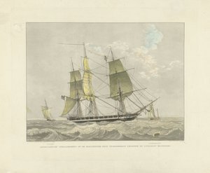 Segelschiff, Schaluppe und Lotsenboot auf dem Wasser von Willem Hendrik Hoogkamer