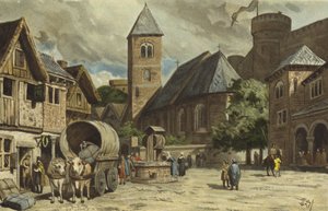 Straßenszene, Niederlande, 10. Jahrhundert