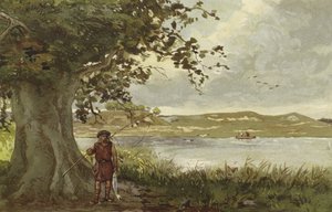 Blick auf den Hunenschans am Uddelermeer, Gelderland, Niederlande von Willem II Steelink