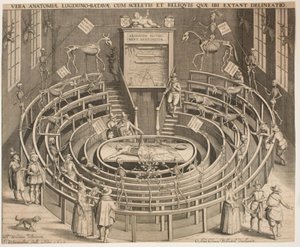 Der Saal des anatomischen Theaters in Leiden von Willem Isaaksz Swanenburgh