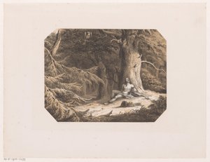 Halbnackter Mann im Wald von Willem Jacob Hofdijk