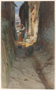 Ansicht einer kleinen Straße in Rocca di Papa von Willem Johann Martens