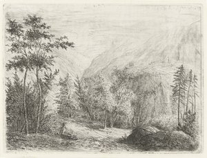 Berglandschaft mit ruhender Figur am Weg von Willem Matthias Jan van Dielen