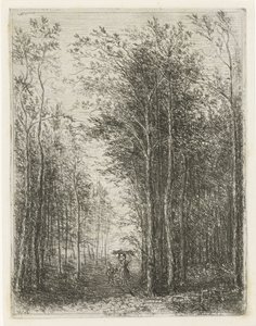 Waldlandschaft mit Holzsammlern