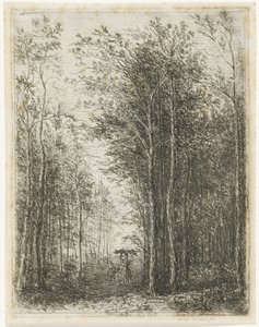 Waldlandschaft mit Holzsammlern