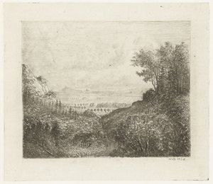 Hügellandschaft mit Weg ins Tal von Willem Matthias Jan van Dielen