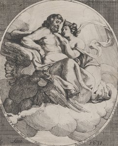 Jupiter und Juno auf Wolken sitzend, mit einem Adler, der links unten Blitze hält, 1631