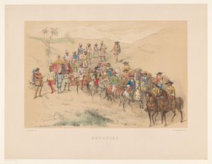 Vierte Gruppe der Utrechter Maskerade 1856 von Willem Pieter Hoevenaar