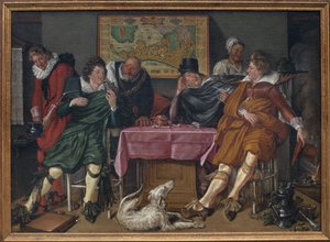 Fröhliche Gesellschaft. Gemälde von Willem Pietersz Buytewech (1591 oder 1592-1624), um 1620. Niederländische Kunst von Willem Pietersz Buytewech