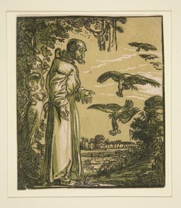 St. Paulus der Einsiedler (Elijah) von den Raben gefüttert