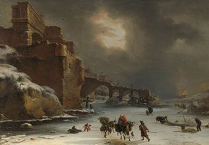 Stadtmauern im Winter von Willem Schellinks