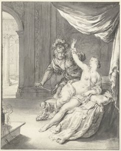 Tarquinius bedroht Lucretia von Willem Van Mieris
