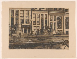 Ansicht von Häusern an der Oude Waal in Amsterdam von Willem Witsen (signed by artist)