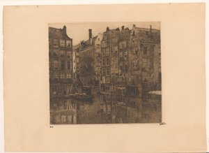 Oudezijds Voorburgwal und Oudezijds Kolk in Amsterdam von Willem Witsen (signed by artist)