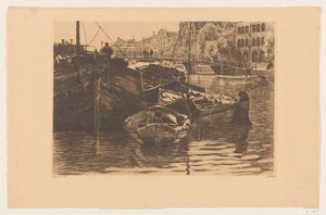 Torfboote in der Oude Schans in Amsterdam