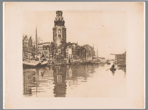 Blick auf den Montelbaanstoren in Amsterdam